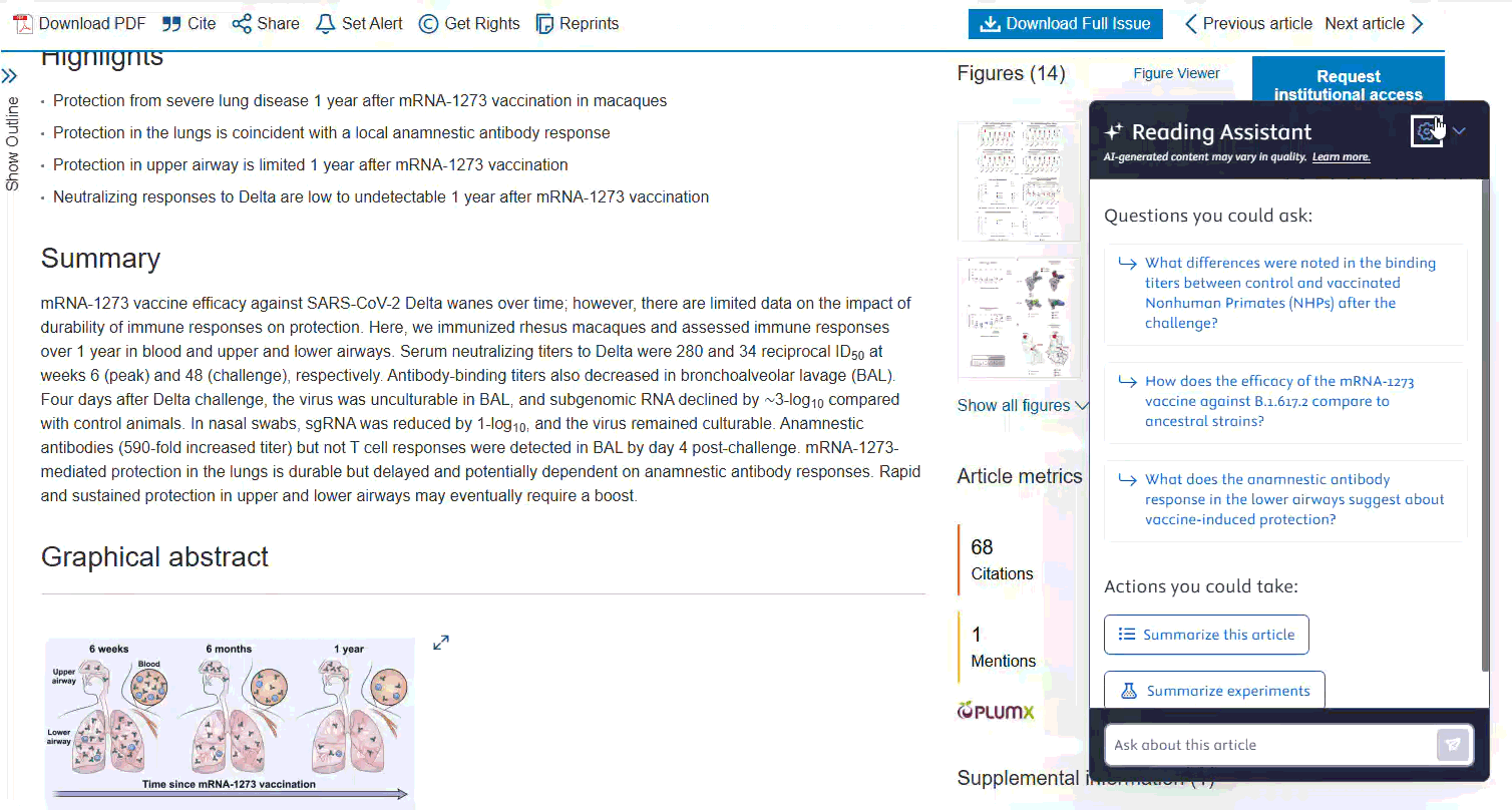 GIF demonstrating how to minimize reading assistant using the minimize arrow
